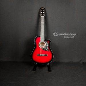 Guitarra Acústica Roja Con Accesorios